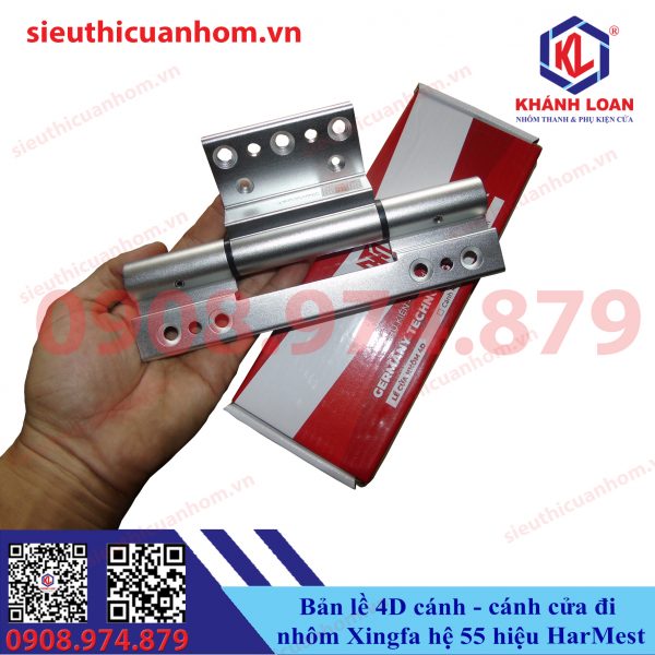 Bản lề 4D cánh cánh cửa đi Xingfa hệ 55 hiệu HarMest