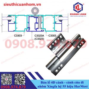 Bản lề 4D cánh cánh cửa đi Xingfa hệ 55 hiệu HarMest