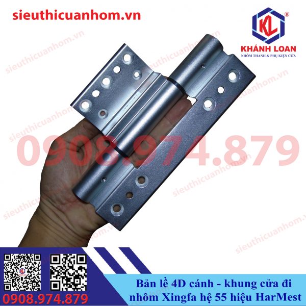 Bản lề 4D cánh khung cửa đi Xingfa hệ 55 hiệu HarMest