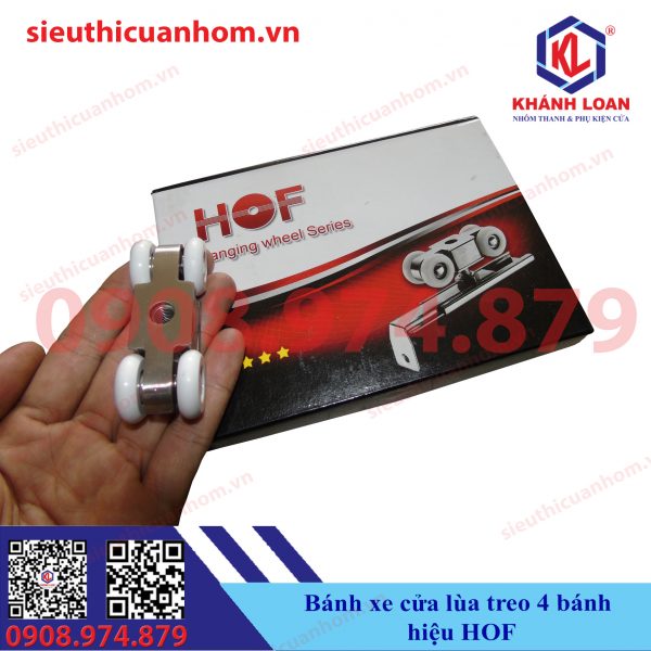 Bánh xe cửa lùa treo 4 bánh hiệu HOF