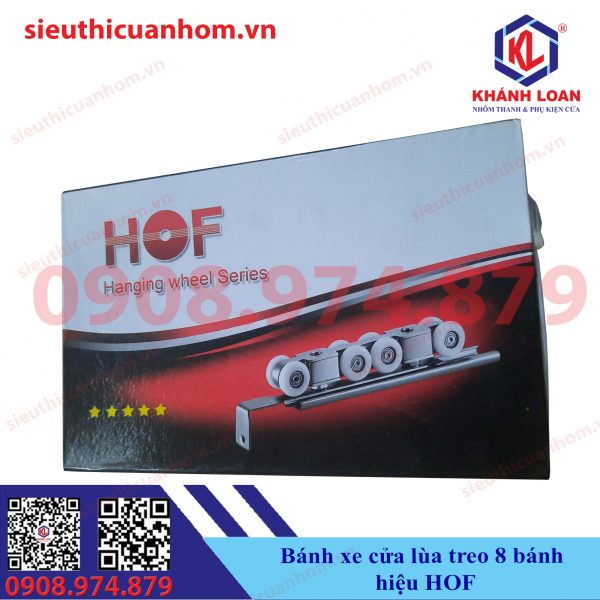 Bánh xe cửa lùa treo 8 bánh hiệu HOF