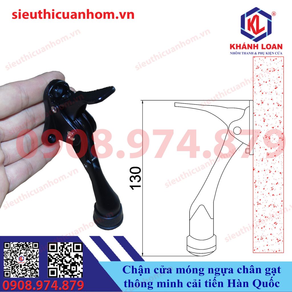 Chận cửa móng ngựa chân gạt thông minh Hàn Quốc