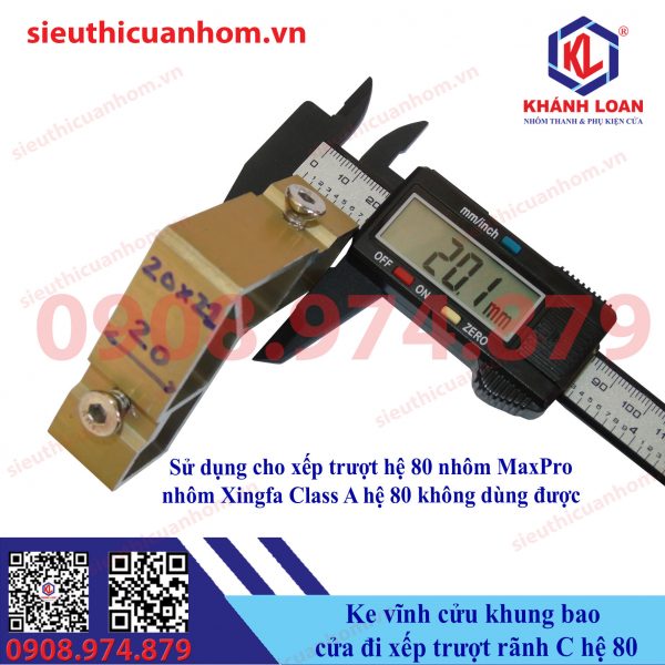 Ke vĩnh cửu khung bao cửa xếp trượt hệ 80 rãnh C hiệu Maxpro