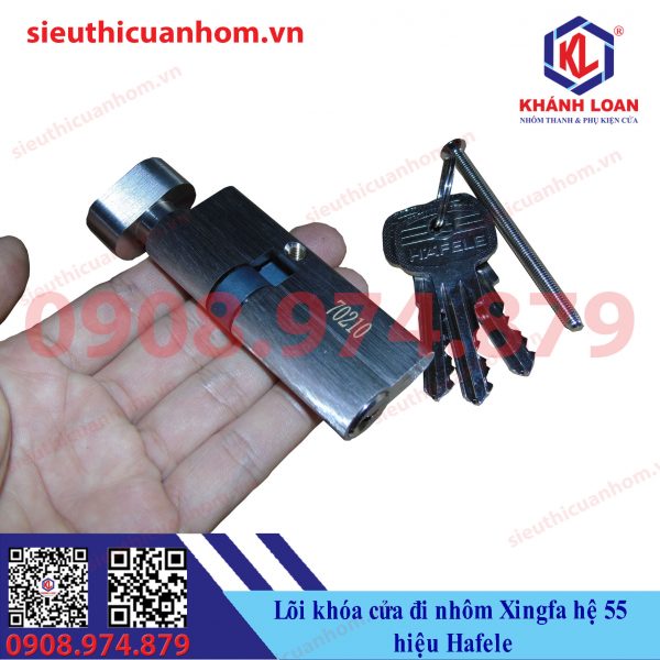 Lõi khóa cửa đi hiệu Häfele cho nhôm Xingfa hệ 55