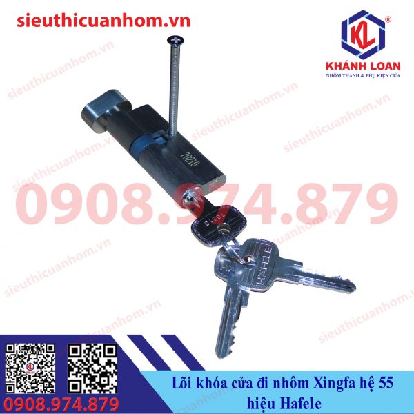 Lõi khóa cửa đi hiệu Häfele cho nhôm Xingfa hệ 55