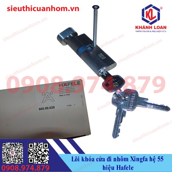 Lõi khóa cửa đi hiệu Häfele cho nhôm Xingfa hệ 55