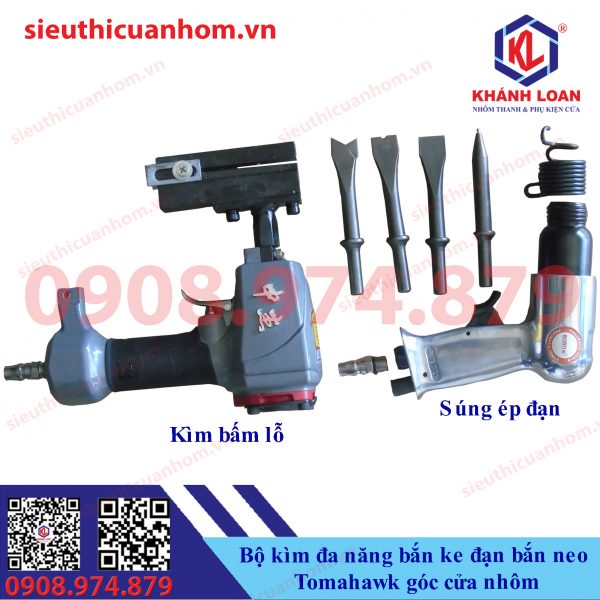 Bộ kìm bấm ke bắn đan tomahawk góc cửa nhôm