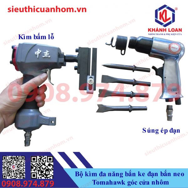 Bộ kìm bấm ke bắn đan tomahawk góc cửa nhôm