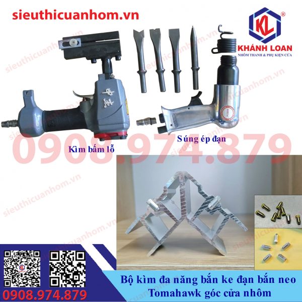 Bộ kìm bấm ke bắn đan tomahawk góc cửa nhôm