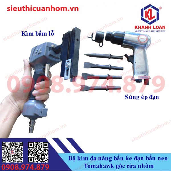 Bộ kìm bấm ke bắn đan tomahawk góc cửa nhôm