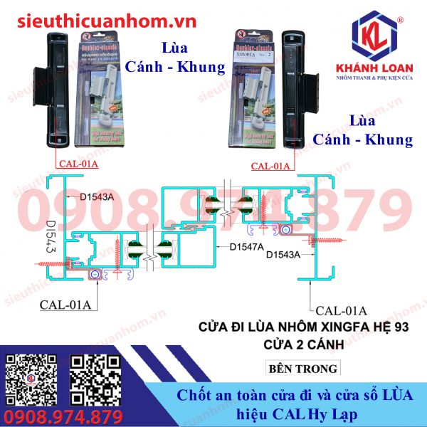 Chốt an toàn chống trộm cửa lùa hiệu CAL Hy Lạp