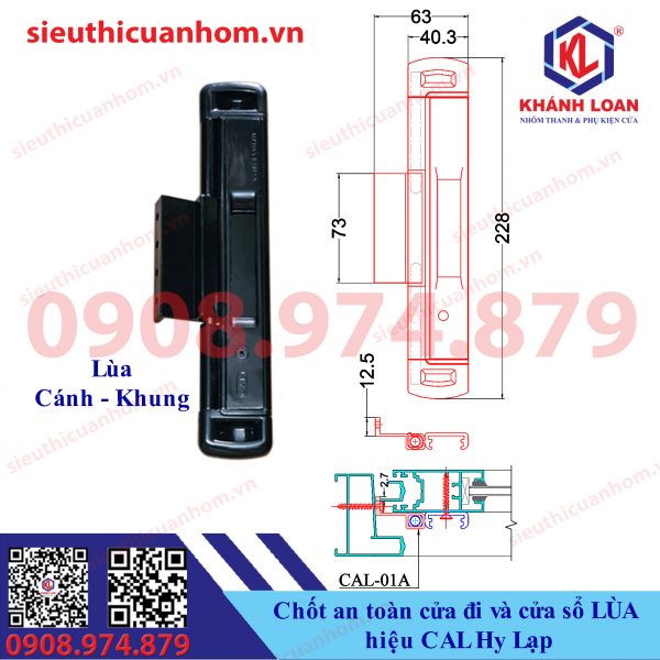 Chốt an toàn chống trộm cửa lùa hiệu CAL Hy Lạp