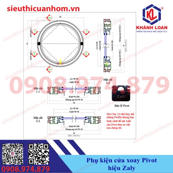 Phụ kiện cửa xoay Pivot