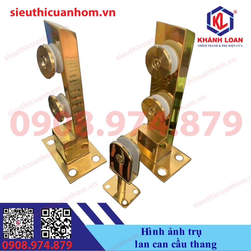 Trụ lan can cầu thang kính Inox 304