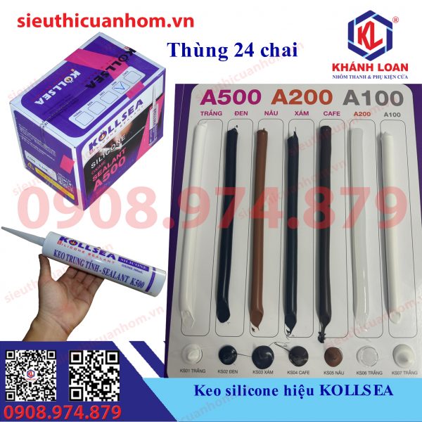 Keo silicone hiệu KOLLSEA màu xám đậm Xingfa