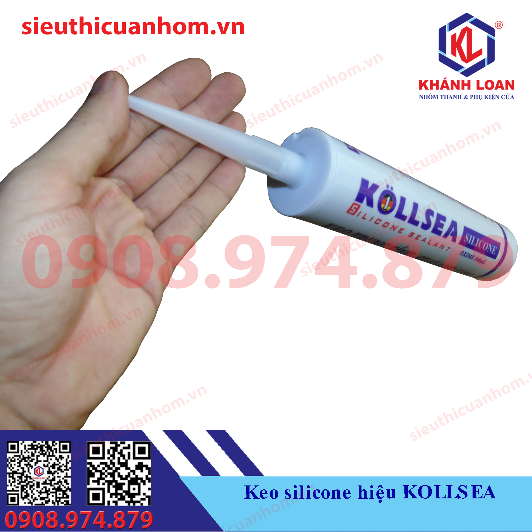 Keo silicone hiệu KOLLSEA màu xám đậm Xingfa