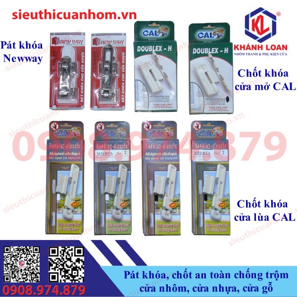 Các loại pát khóa và chốt an toàn chống trộm cửa