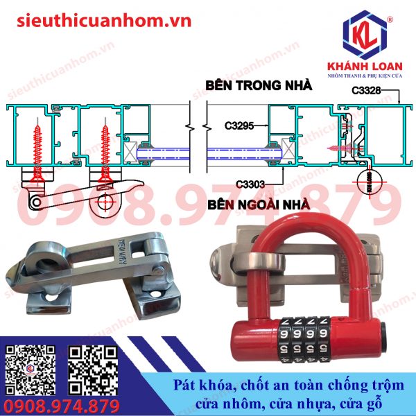 Các loại pát khóa và chốt an toàn chống trộm cửa