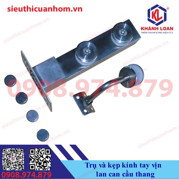 Trụ và kẹp kính lan can cầu thang