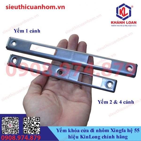 Miệng khóa cửa đi nhôm Xingfa hệ 55 hiệu KinLong chính hãng