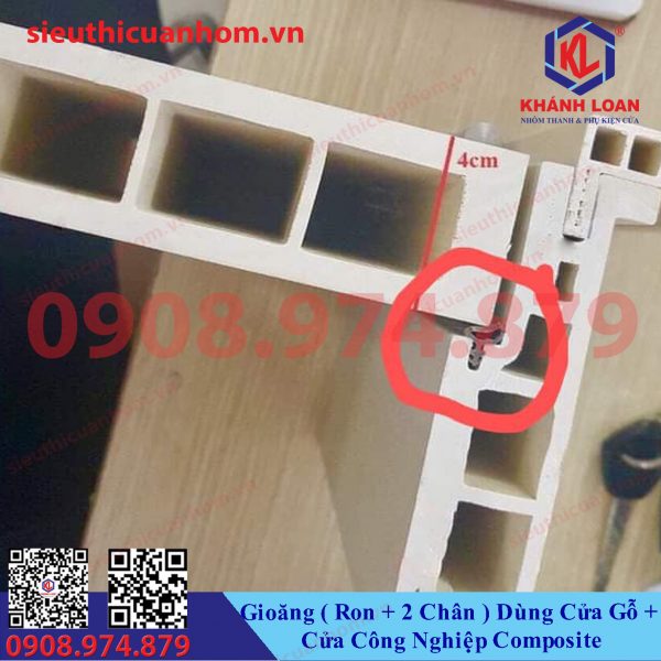 Gioăng 2 chân dùng cửa Gỗ, cửa công nghiệp Composite