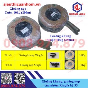 Gioăng khung gioăng nẹp hiêu Đông Á cho nhôm Xingfa hệ 55