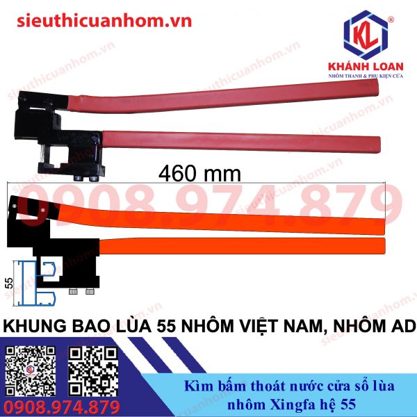 Kìm bấm thoát nước cho cửa lùa nhôm hệ 55