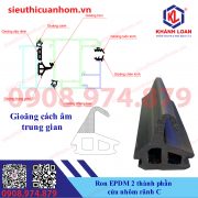 Gioăng 2 thành phần EPDM cửa nhôm rãnh C