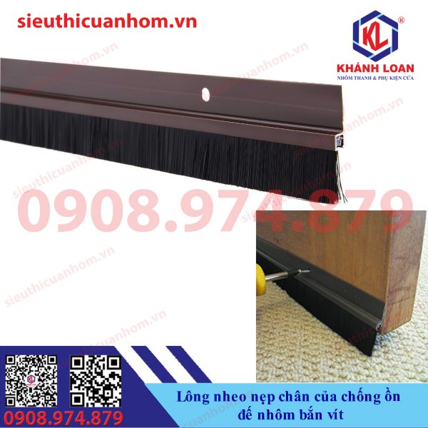 Thanh chắn bụi dạng chổi nẹp chân cửa bắn vít