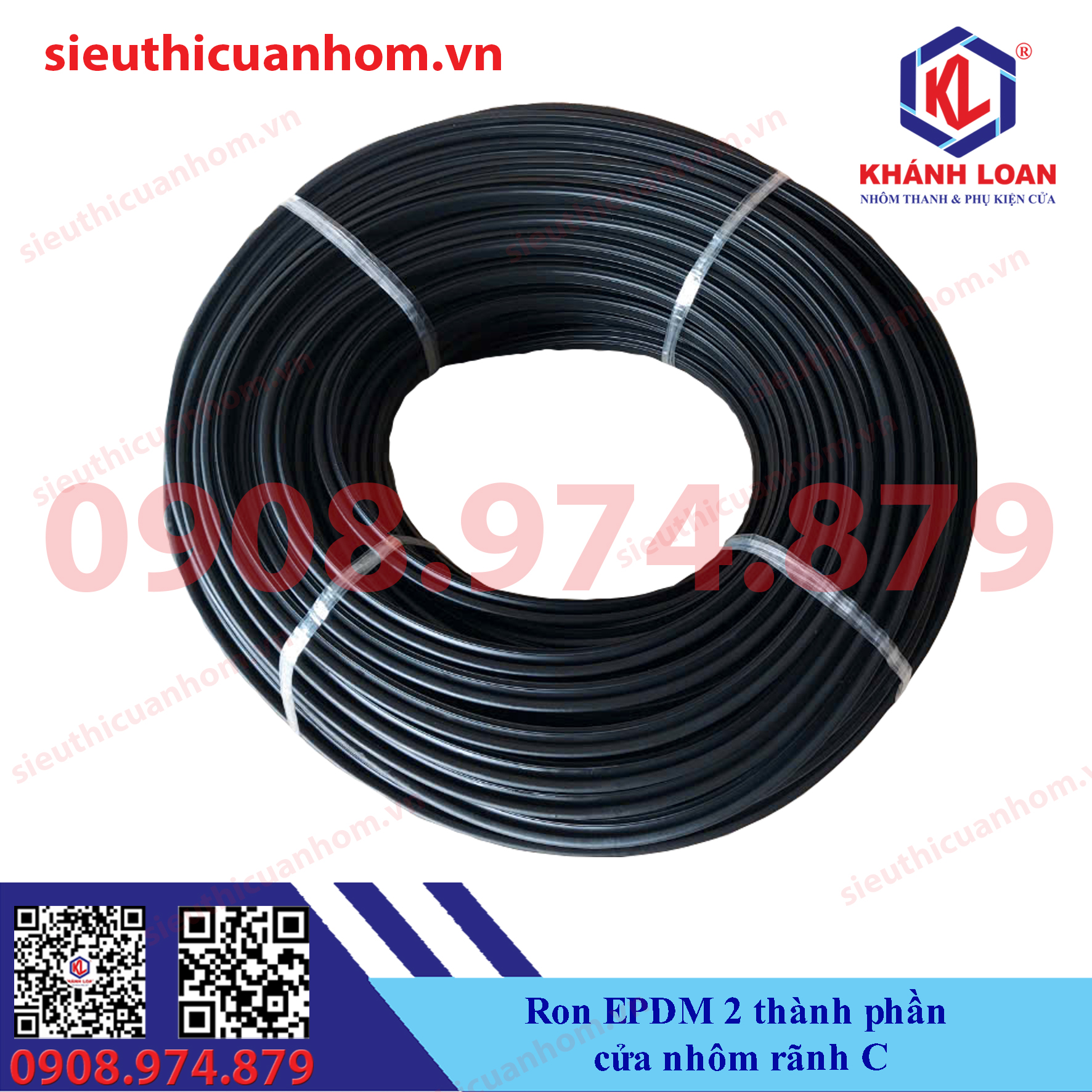 Ron cao cấp EPDM cho cửa nhôm Maxpro rãnh C 