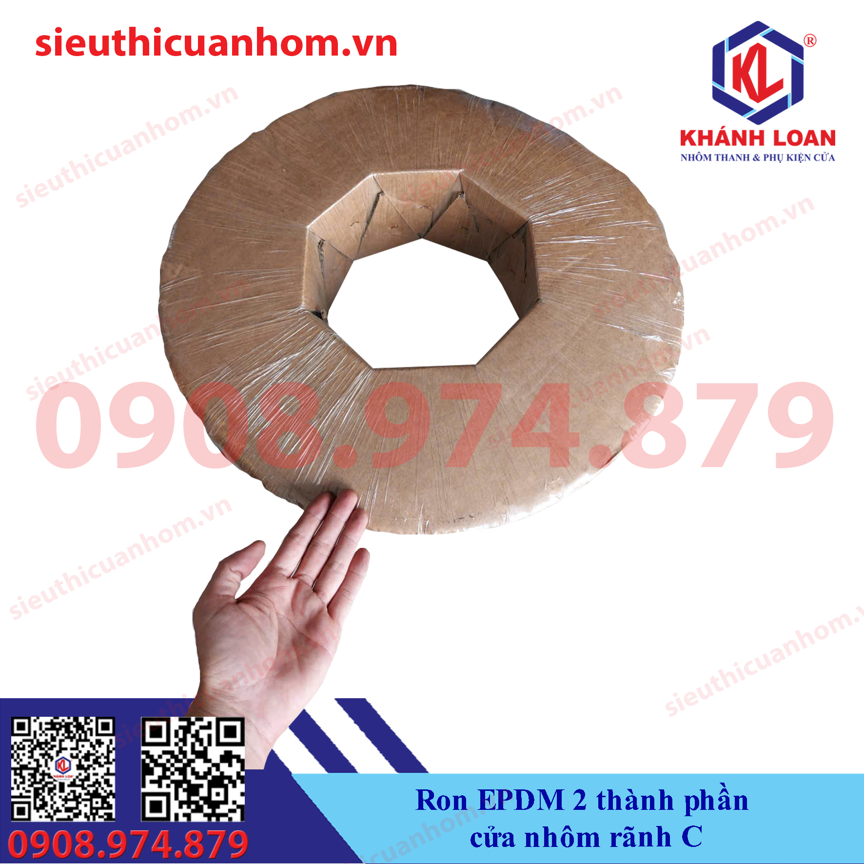 Ron cao cấp EPDM cho cửa nhôm Maxpro rãnh C 