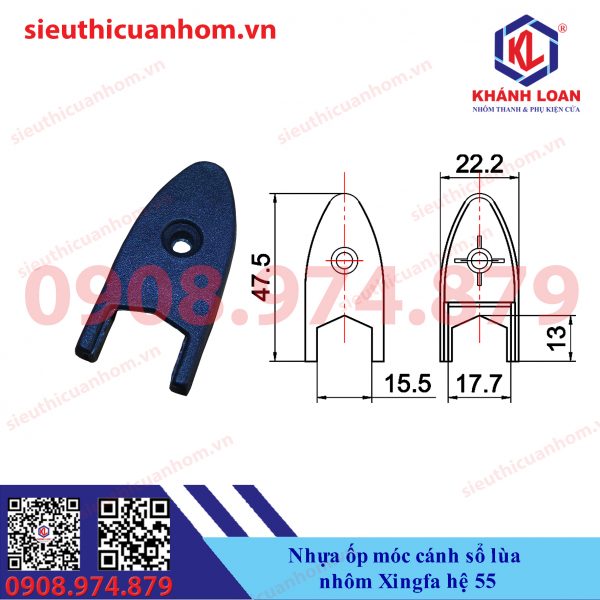 Nhựa ốp móc cánh cửa đi lùa sổ lùa nhôm Xingfa hệ 55