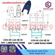 Nhựa ốp móc cánh cửa đi lùa sổ lùa nhôm Xingfa hệ 55