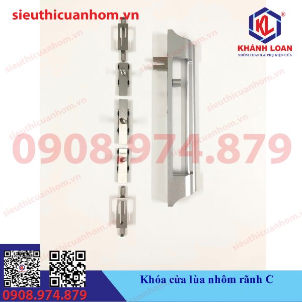 Khóa cửa lùa nhôm rãnh C