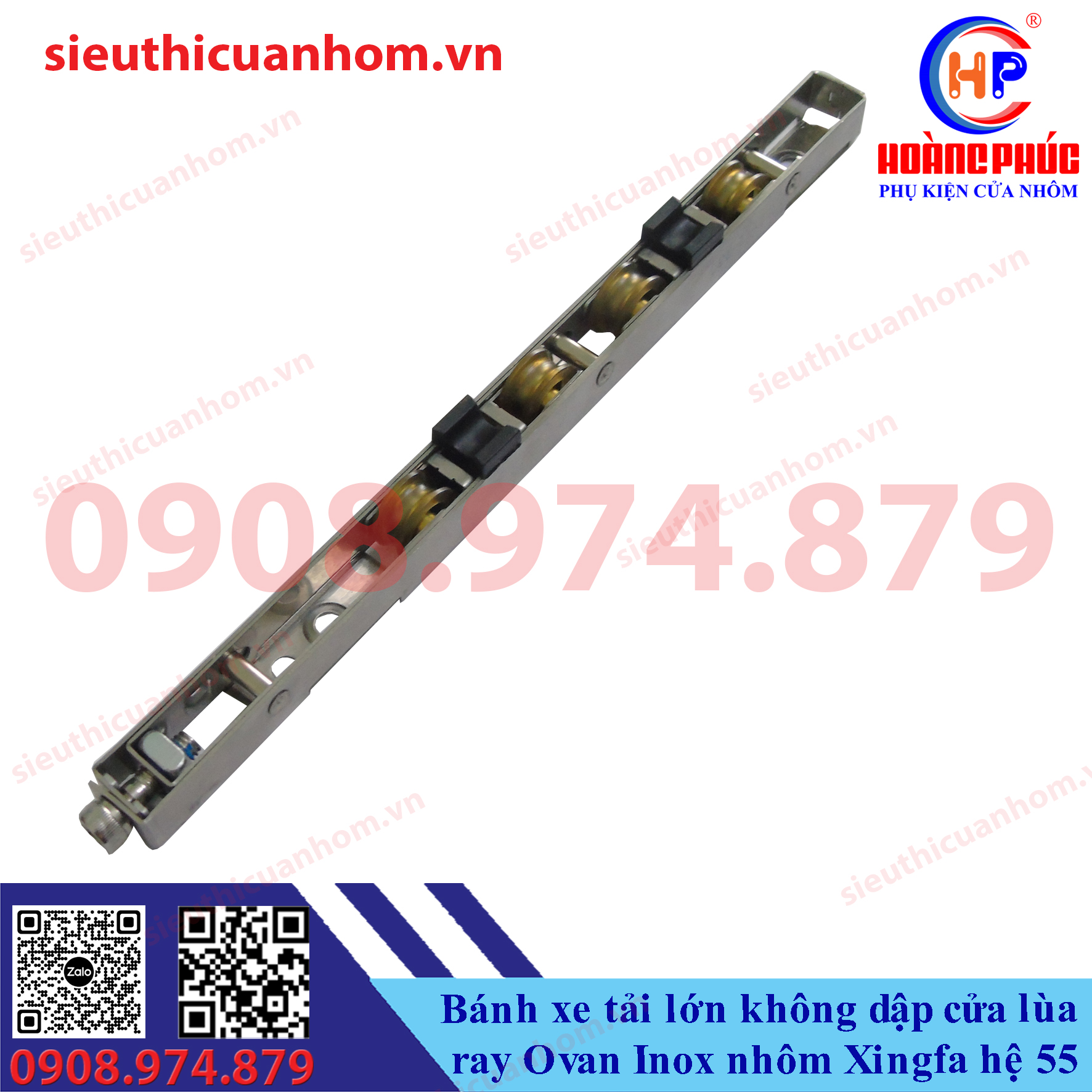 Bánh xe tải lớn không dập ray Ovan Inox cửa lùa 55