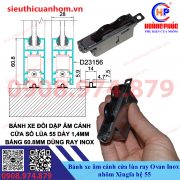 Bánh Xe Ray Ovan Inox Âm Cánh Cửa Lùa Nhôm Xingfa Hệ 55