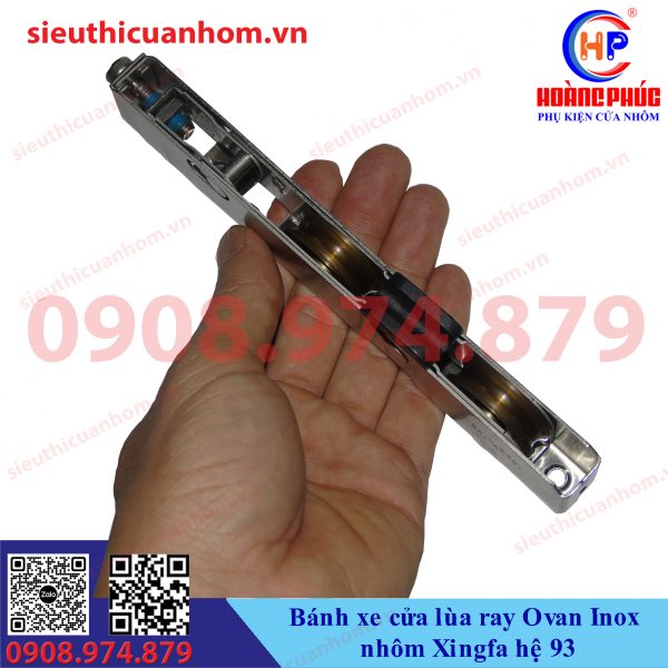 Bánh xe đôi ray Ovan Inox cửa lùa nhôm Xingfa hệ 93