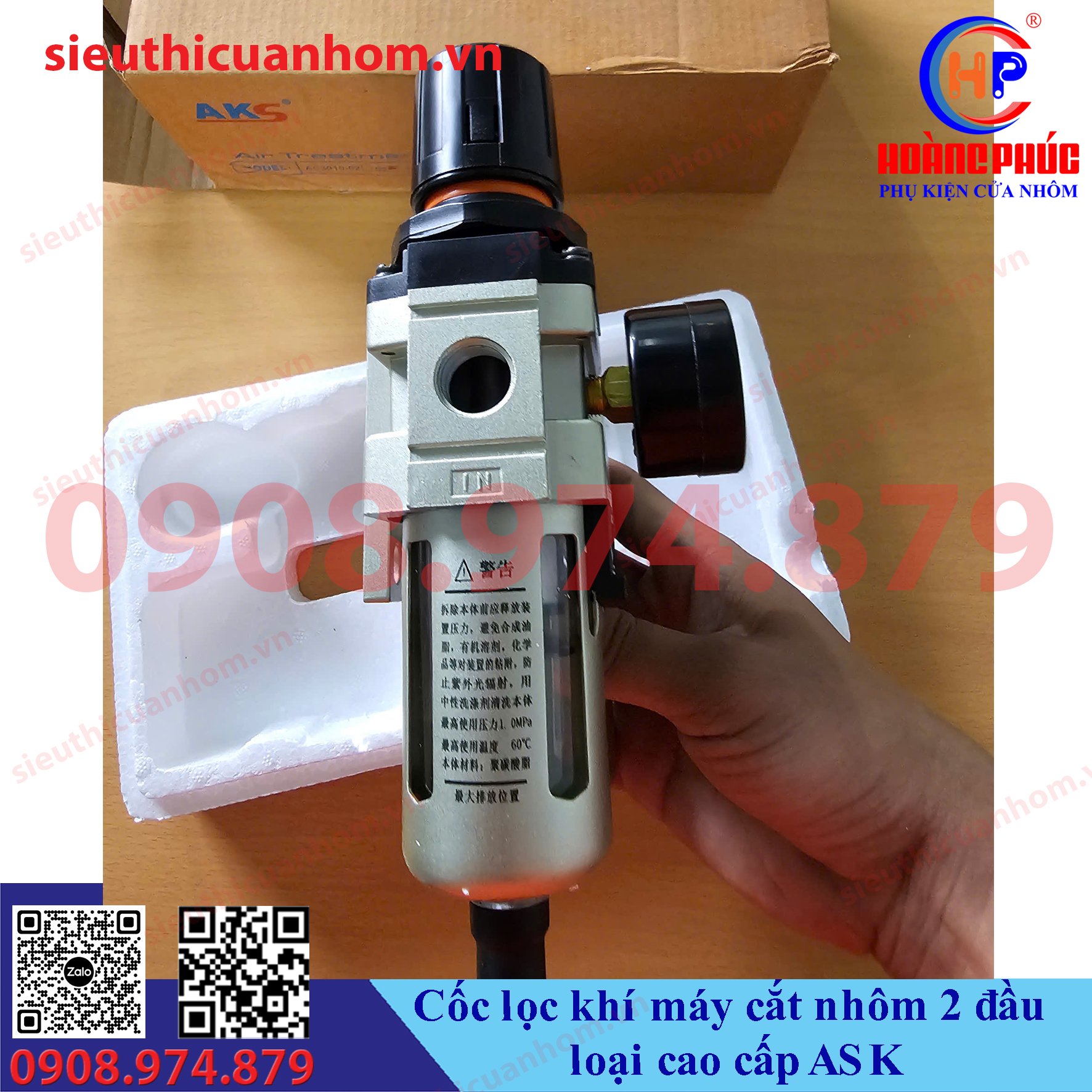 Cốc lọc khí máy cắt nhôm 2 đầu loại cao cấp ASK