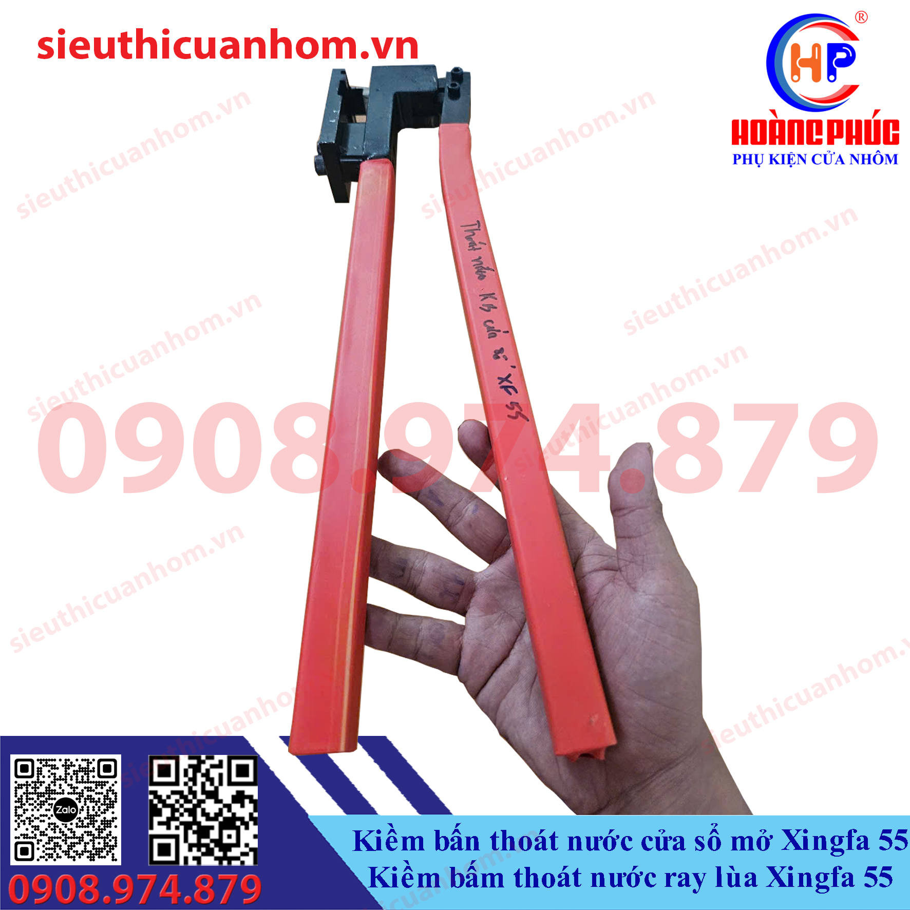 Kìm bấm thoát nước cửa sổ mở và kìm bấm thoát nước ray lùa Xingfa 55