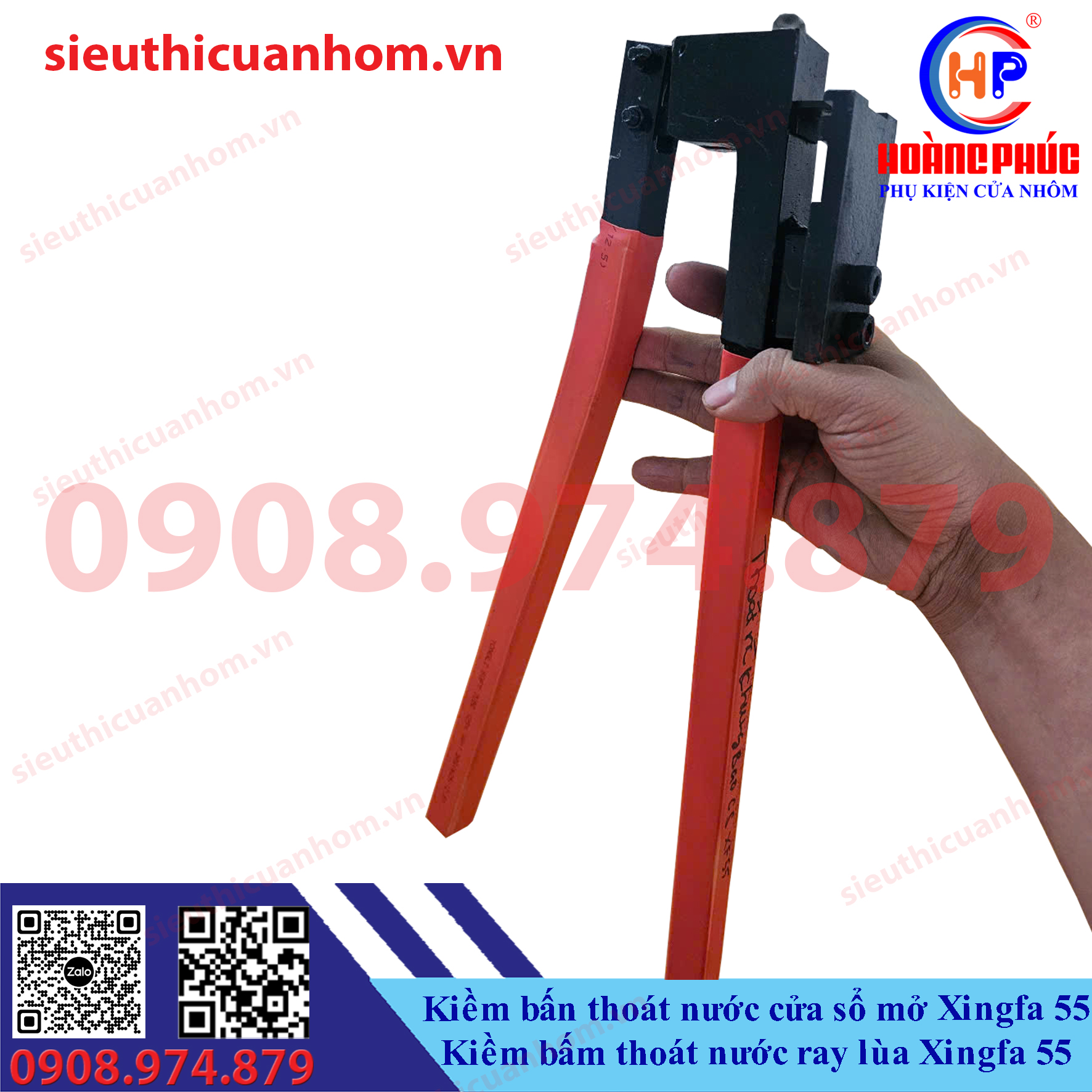 Kìm bấm thoát nước cửa sổ mở và kìm bấm thoát nước ray lùa Xingfa 55