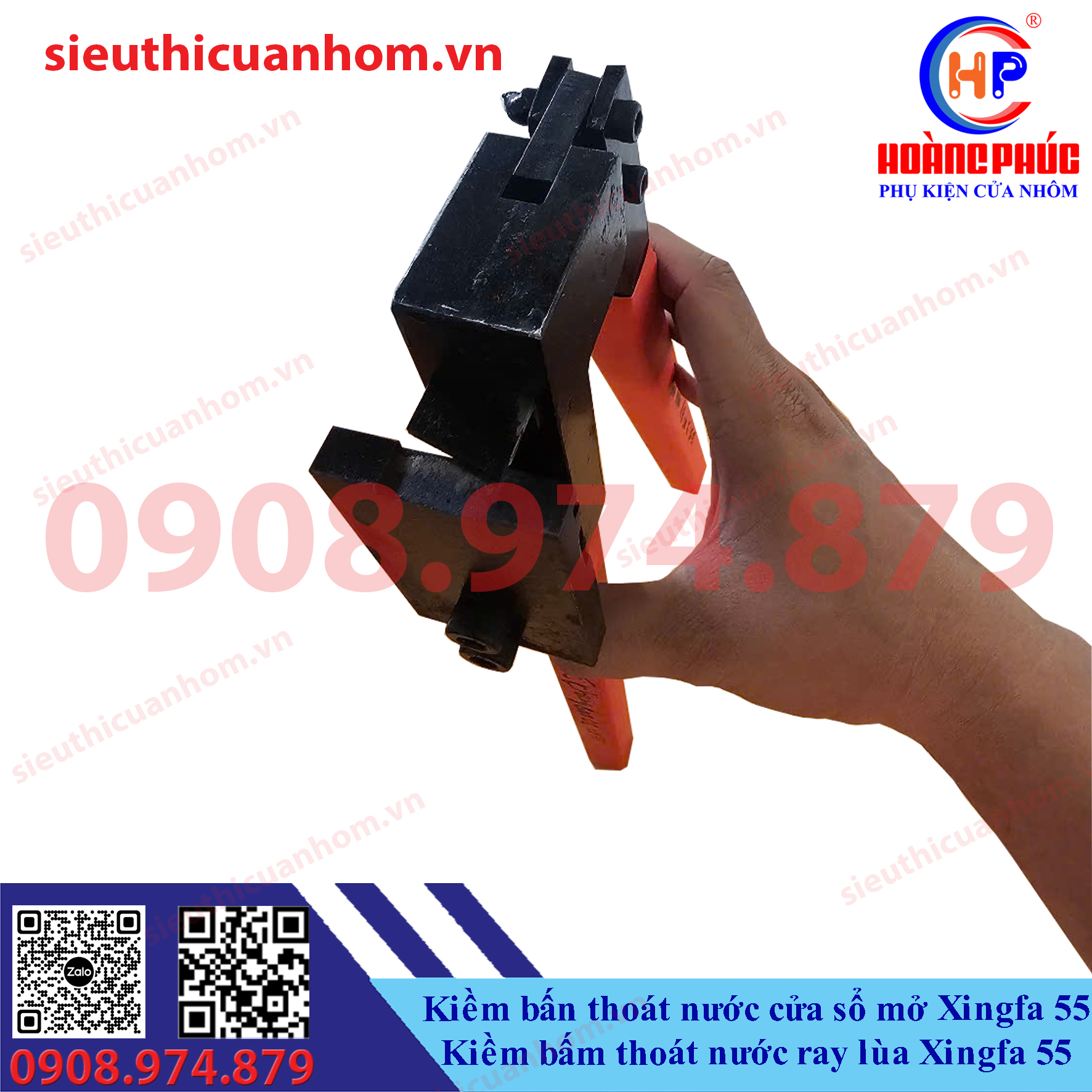 Kìm bấm thoát nước cửa sổ mở và kìm bấm thoát nước ray lùa Xingfa 55