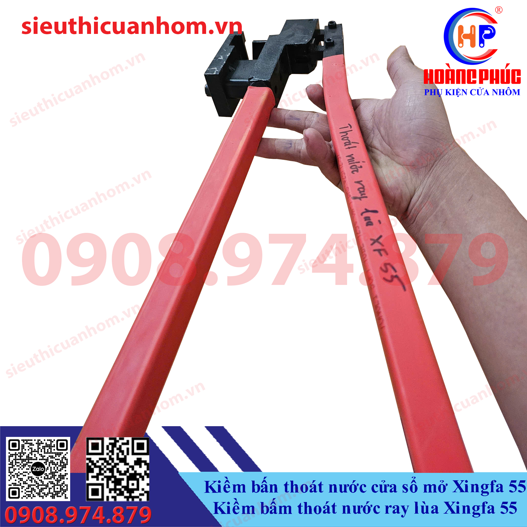 Kìm bấm thoát nước cửa sổ mở và kìm bấm thoát nước ray lùa Xingfa 55