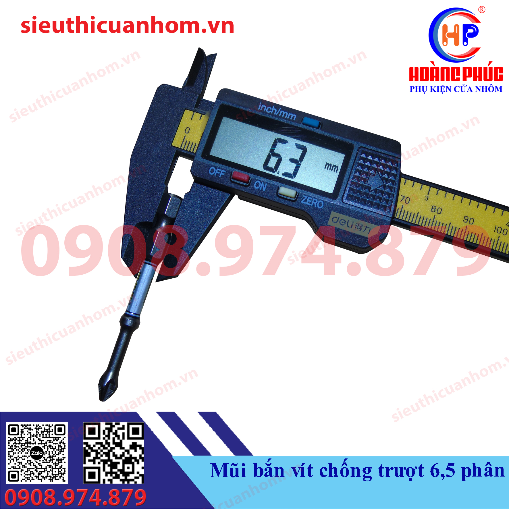 Mũi bắn vít có ren chống trượt 6.5cm