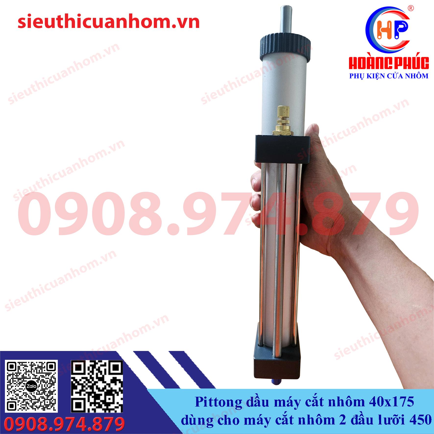 Pittong dầu máy cắt nhôm 40x175 dùng cho máy cắt nhôm 2 đầu lưỡi 450