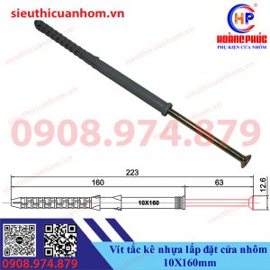 Vít tắc kê nhựa lắp đặt cửa nhôm 10X160mm