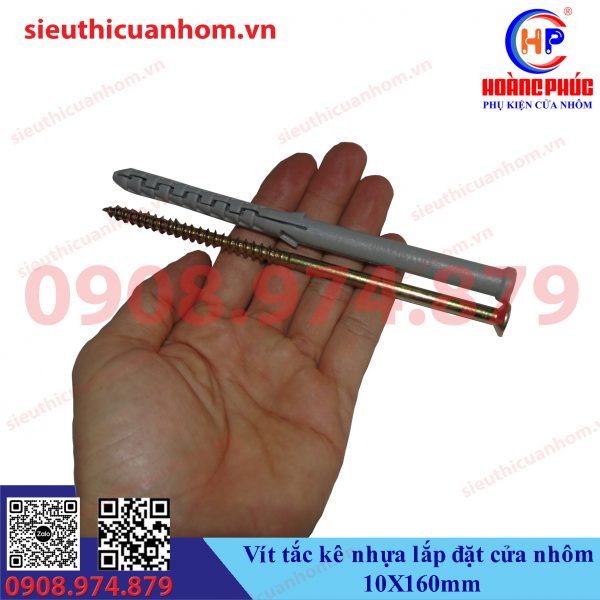 Vít tắc kê nhựa lắp đặt cửa nhôm 10X160mm