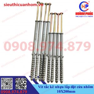 Vít tắc kê nhựa lắp đặt cửa nhôm 10X200mm