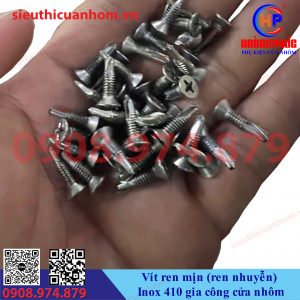 Vít ren mịn Inox 410 gia công cửa nhôm