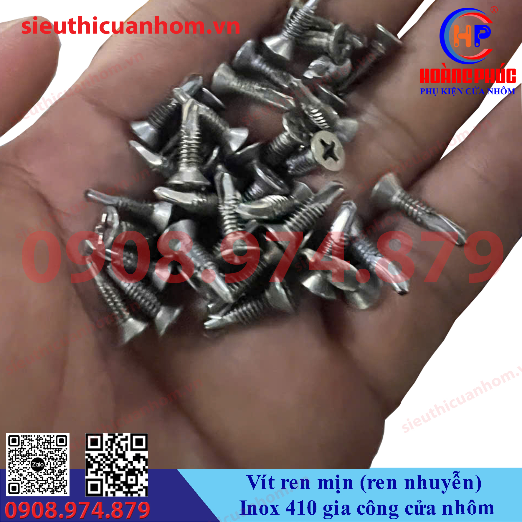 Vít ren mịn Inox 410 gia công cửa nhôm