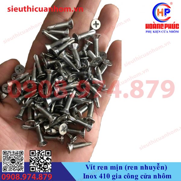 Vít ren mịn Inox 410 gia công cửa nhôm